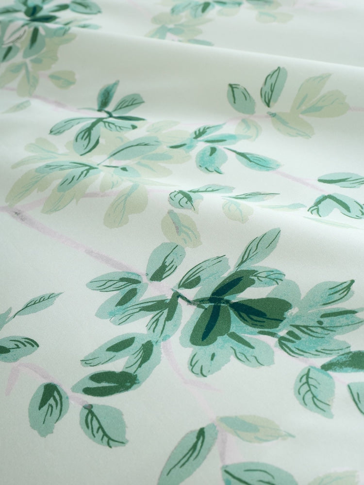 Duvet Cover & Pillow Cases | Leafy Green Colors| King Size Set | 100% PercaleĀ Cotton