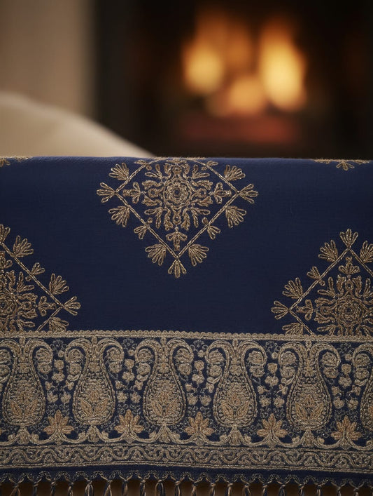The Regal Sapphire Blue Woven Shawl / Shawl For Women/ Winter Collection