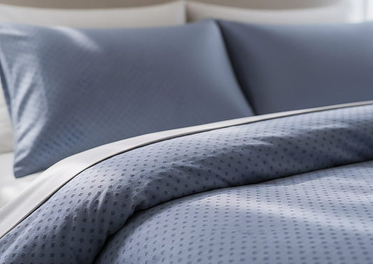 Grey Organic Cotton Waffle Pattern Bedsheet/ Waffle Cotton / Breathable