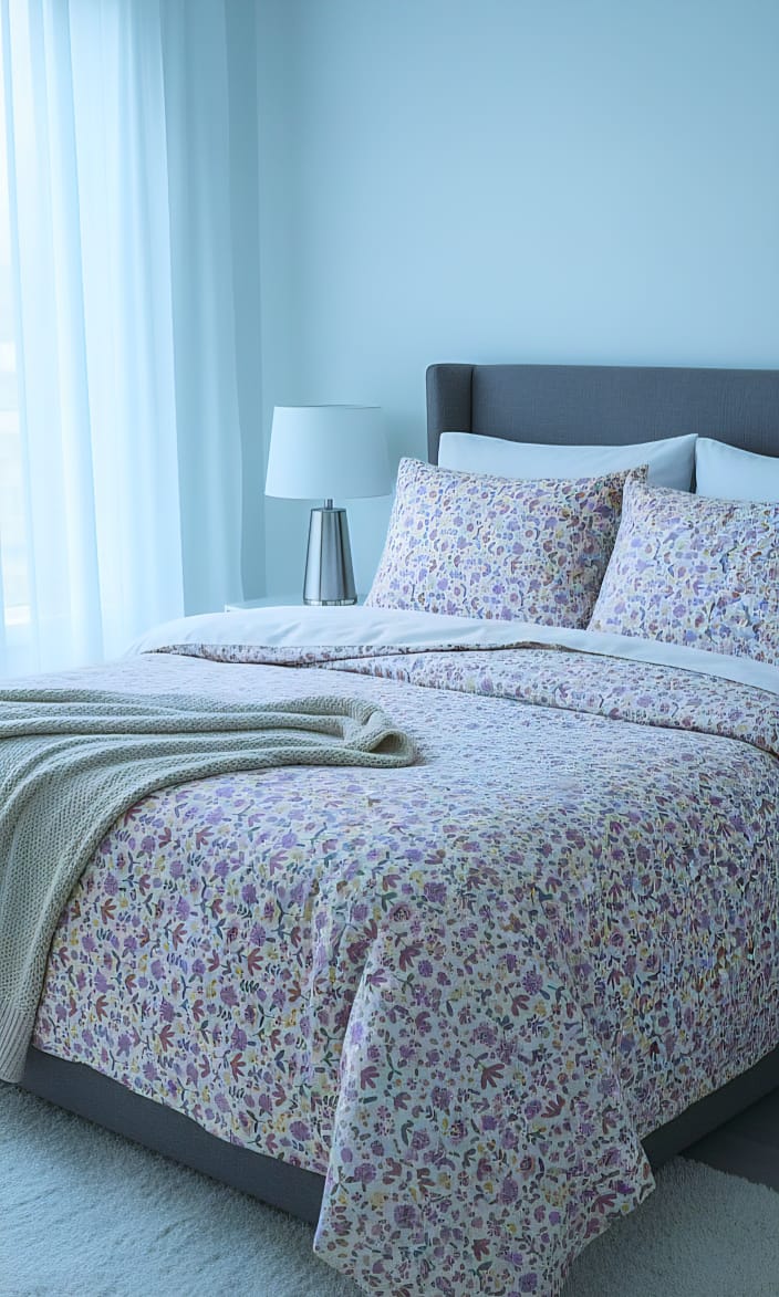 Cotton Percale Floral Bedsheet | Cool & Breathable Bedding UAE