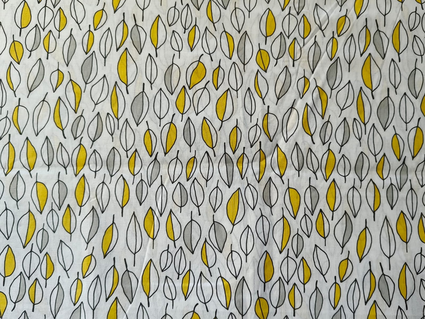 Pure Cotton Yellow & Grey Leaf Bedsheet – Soft & Breathable | Rest and Nest