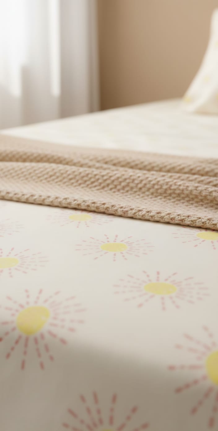 Cheerful Yellow & Pink Sunburst Single Bed Sheet Set | Cute Daisy Print