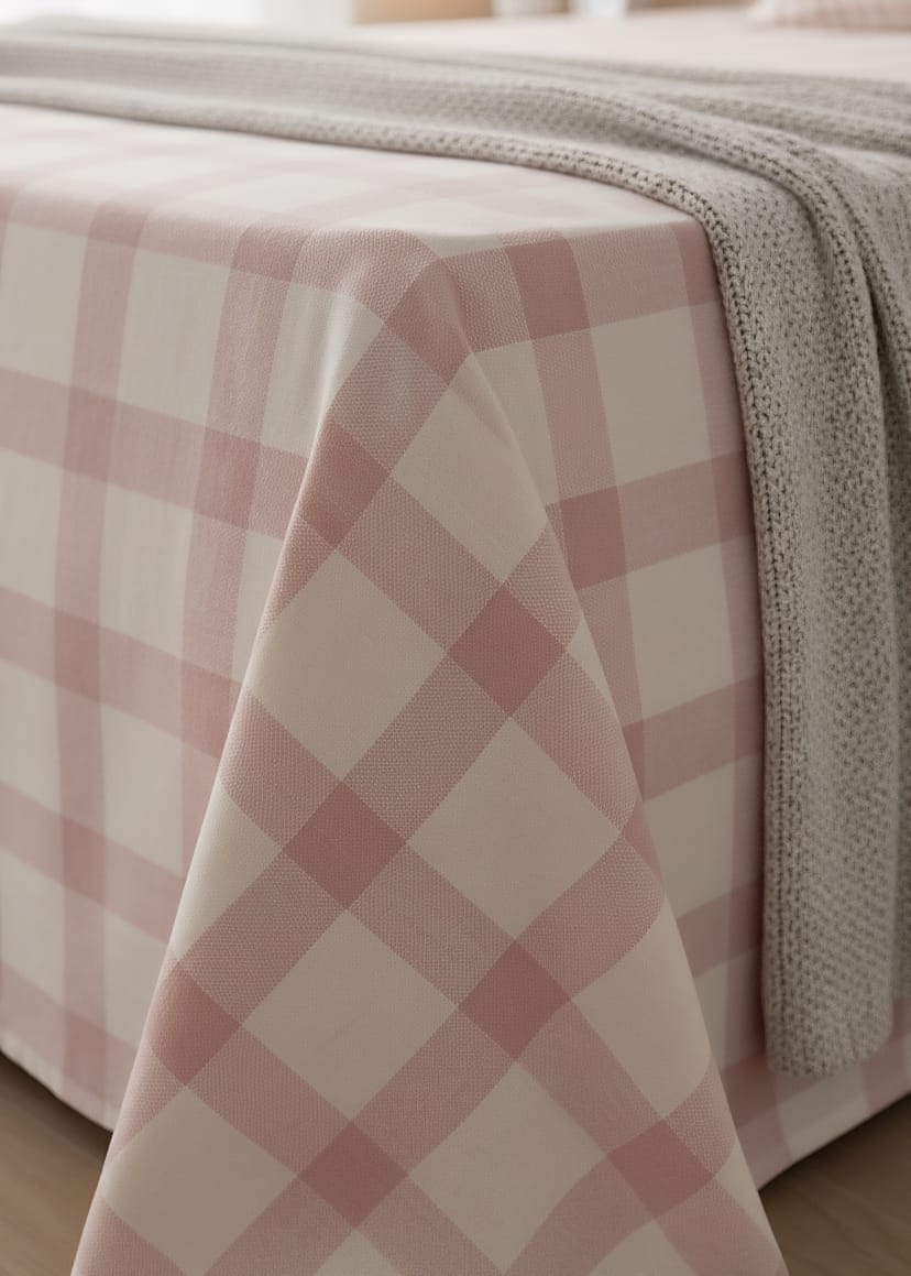 Pink & White Buffalo Check Single Bed Sheet Set | Cozy Gingham Plaid Design