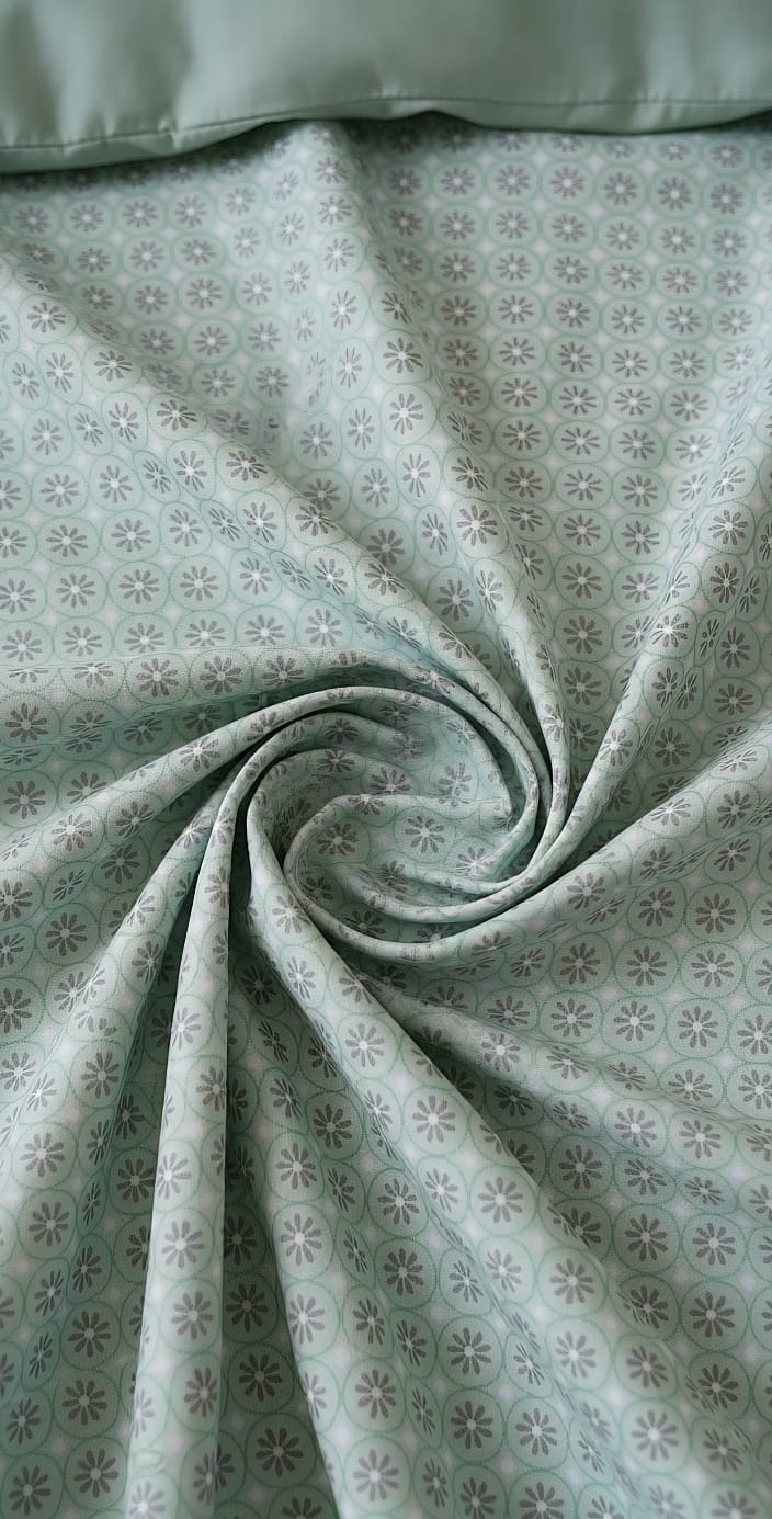 Sage Green Geometric Bedsheet / Modern Room Refresh / Cotton Percale Bedding