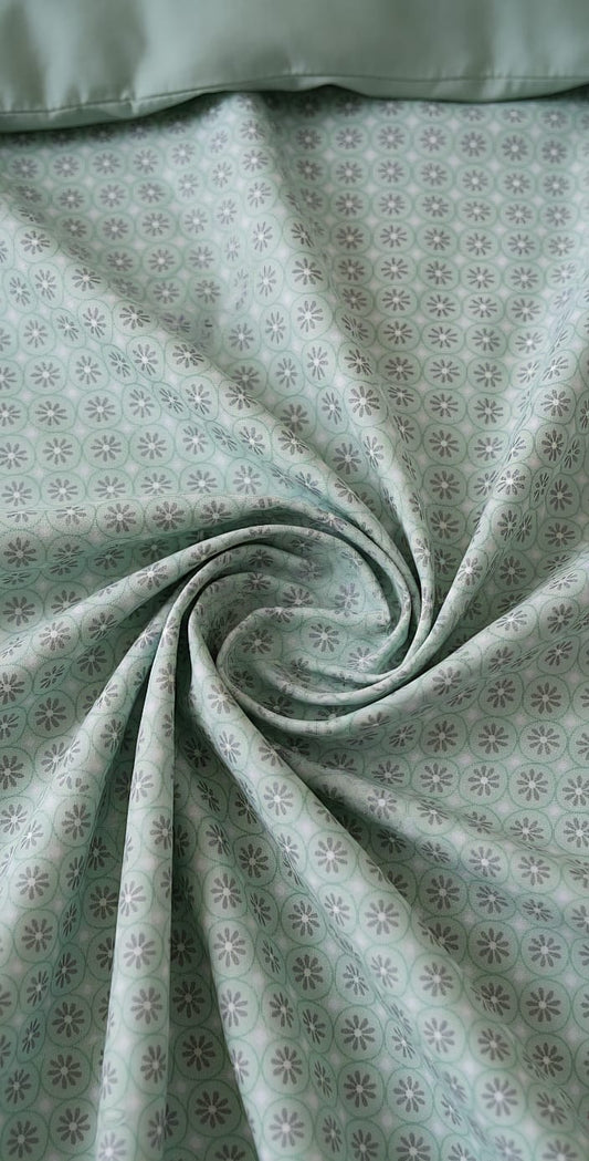 Sage Green Geometric Bedsheet / Modern Room Refresh / Cotton Percale Bedding