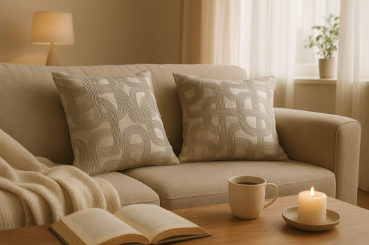 Polyester Satin Jacquard Cushion Covers – 16x16 Inch, 2 Pieces