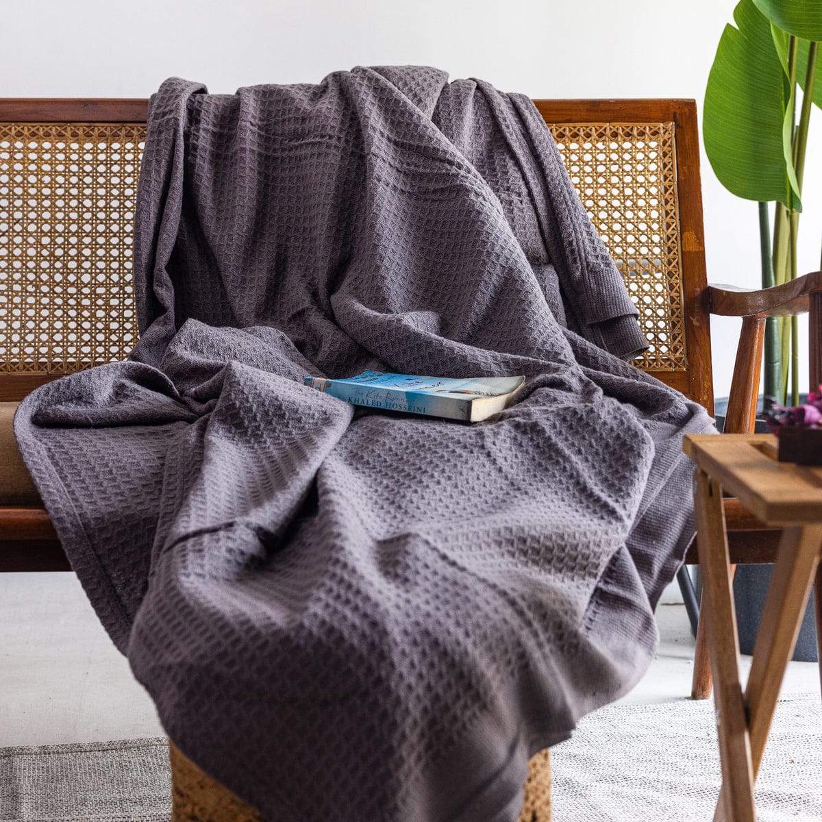 Organic Cotton Waffle Throw Blanket – Soft, Breathable & Sustainable | Rest And Nest UAE