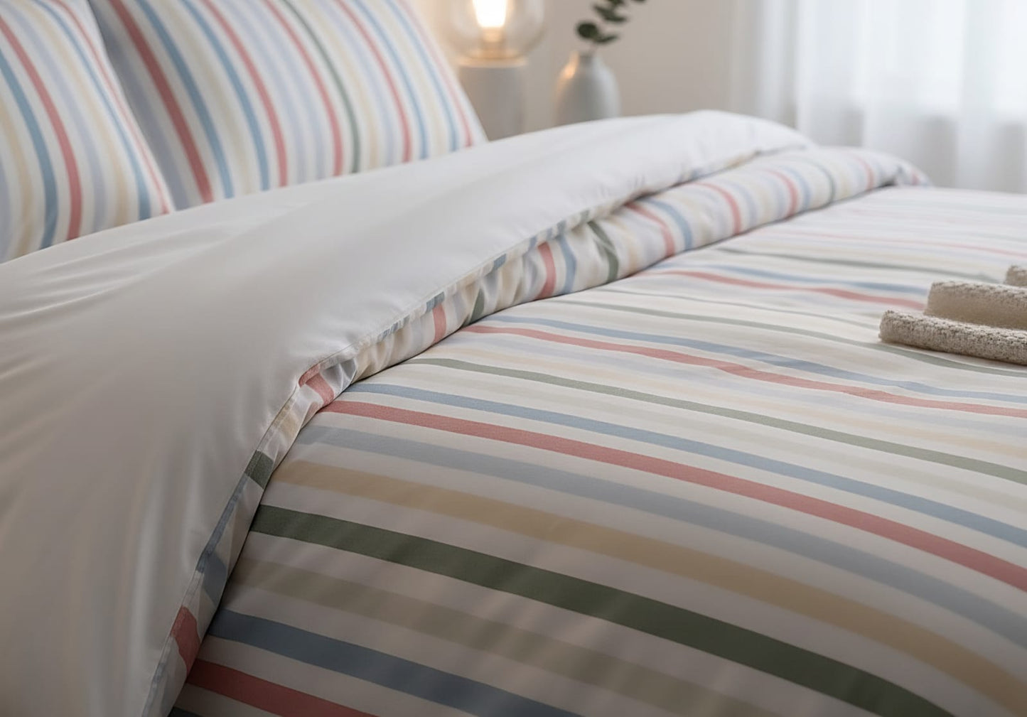 Dual Side Duvet Cover| Pastel Colors| King Size| 100% Cotton