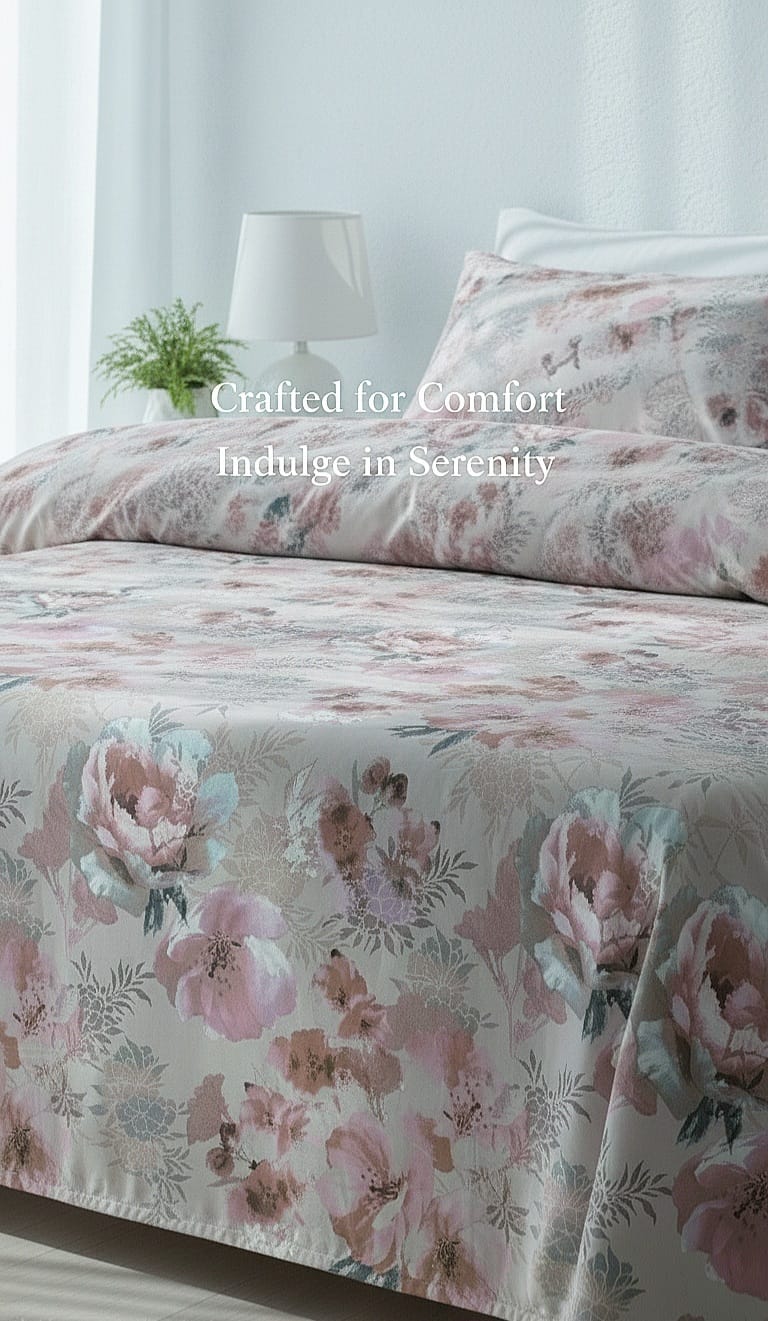 Reversible Duvet Cover| Grey & Pink| King Size| 100% Organic Cotton