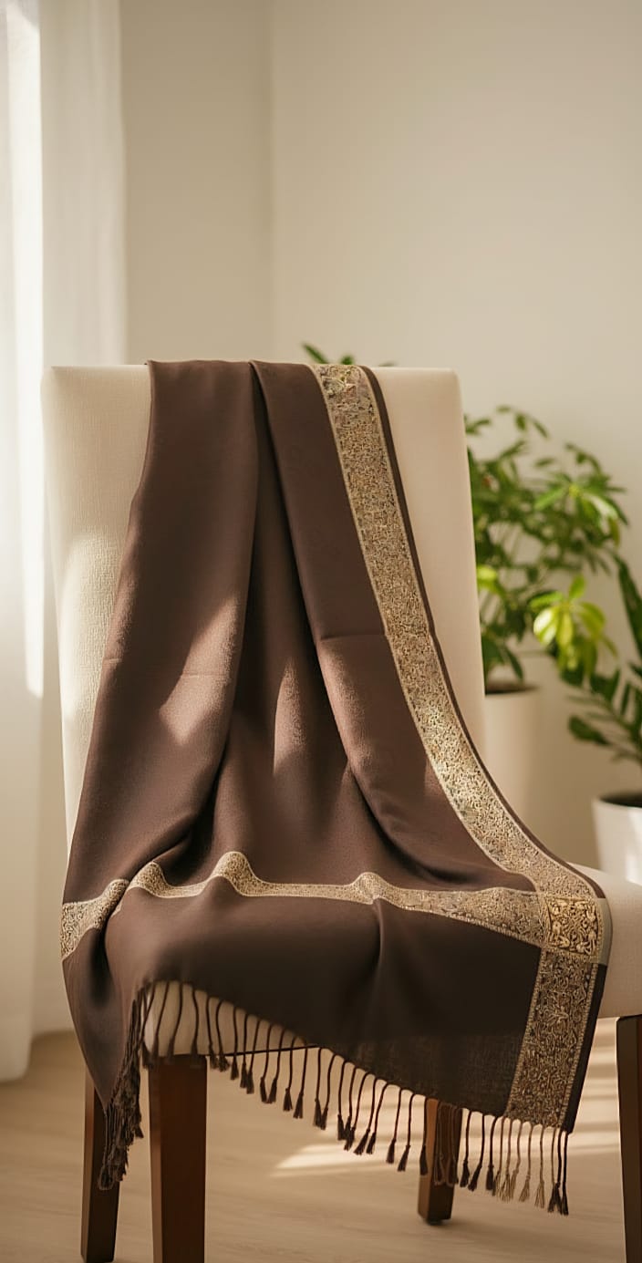 Elegant Brown Pashmina Style Wrap/ Winter Collection / Winter Shawl
