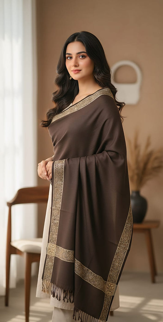Elegant Brown Pashmina Style Wrap/ Winter Collection / Winter Shawl