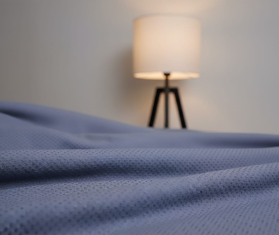 Grey Organic Cotton Waffle Pattern Bedsheet/ Waffle Cotton / Breathable