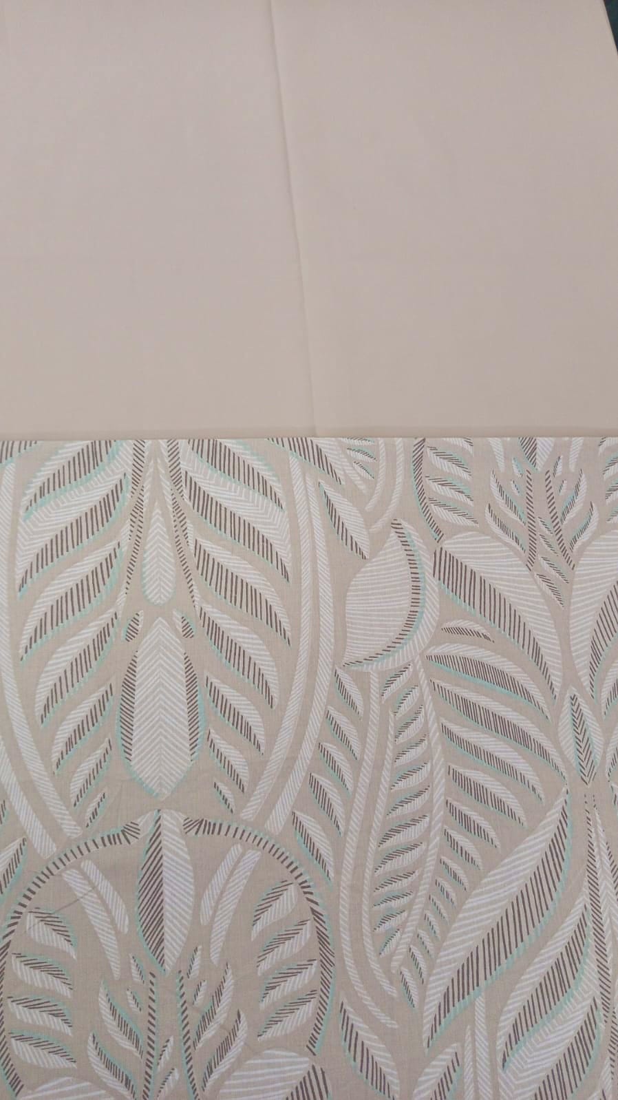 Luxury Leaf Print Duvet Cover Set with Solid Beige Bedsheet – Premium Breathable Cotton Bedding | Rest & Nest