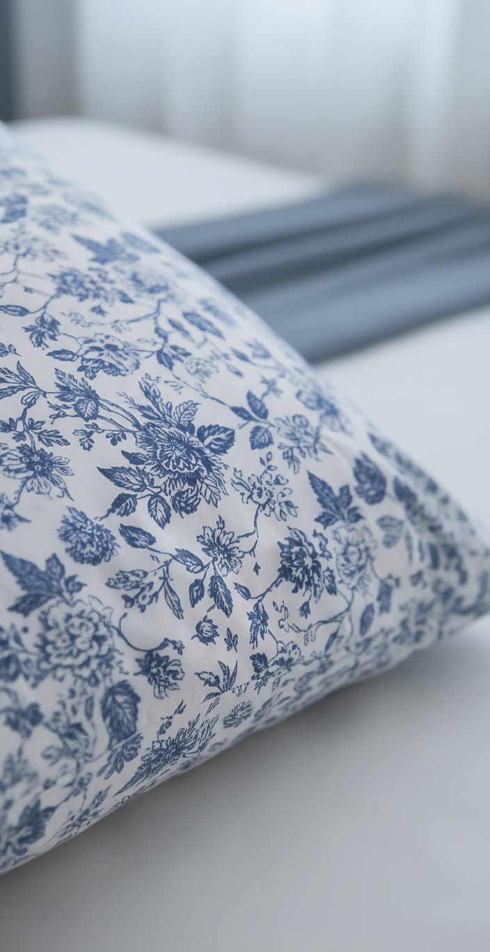 Classic Blue and White Floral Cotton Bedsheet / The Classic Collection