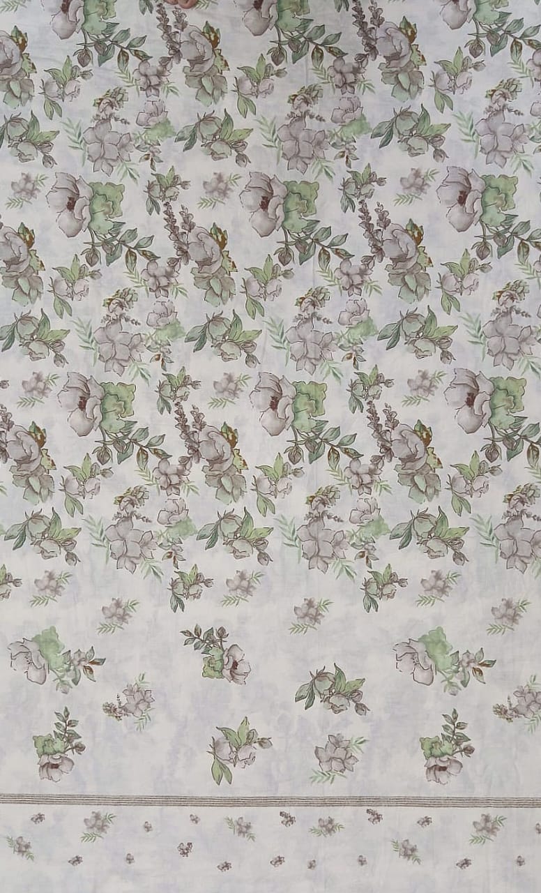 The Serenity Collection | Super King Size Sage Green Floral Bed Linen
