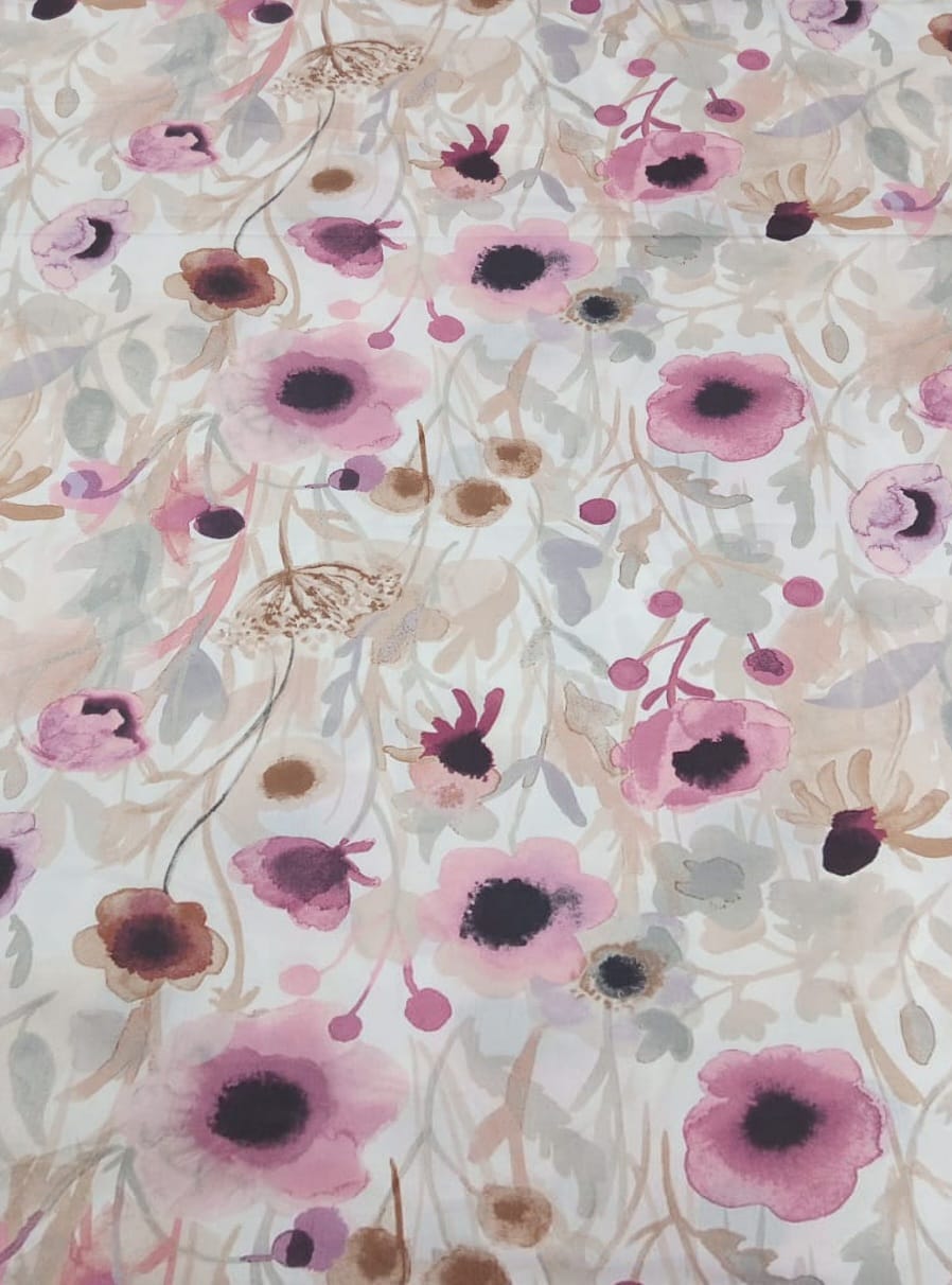 Luxury Daisy Dream Floral Flat Sheet – Soft Cotton Blend, White & Yellow Print (269 x 254 cm)