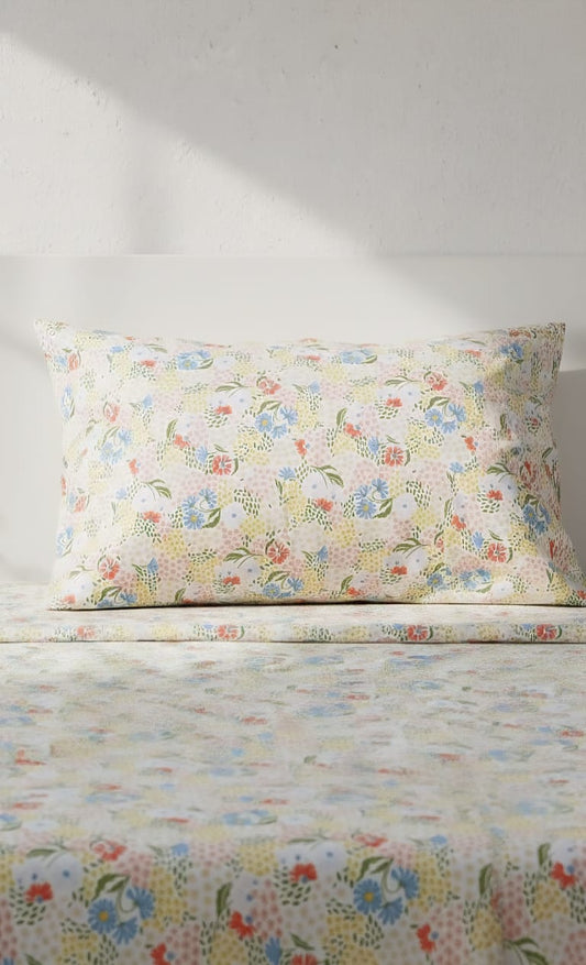Single Bedsheet / Vintage Ditsy Floral Single Bed Sheet Set - Multi-Color Small Flower Print