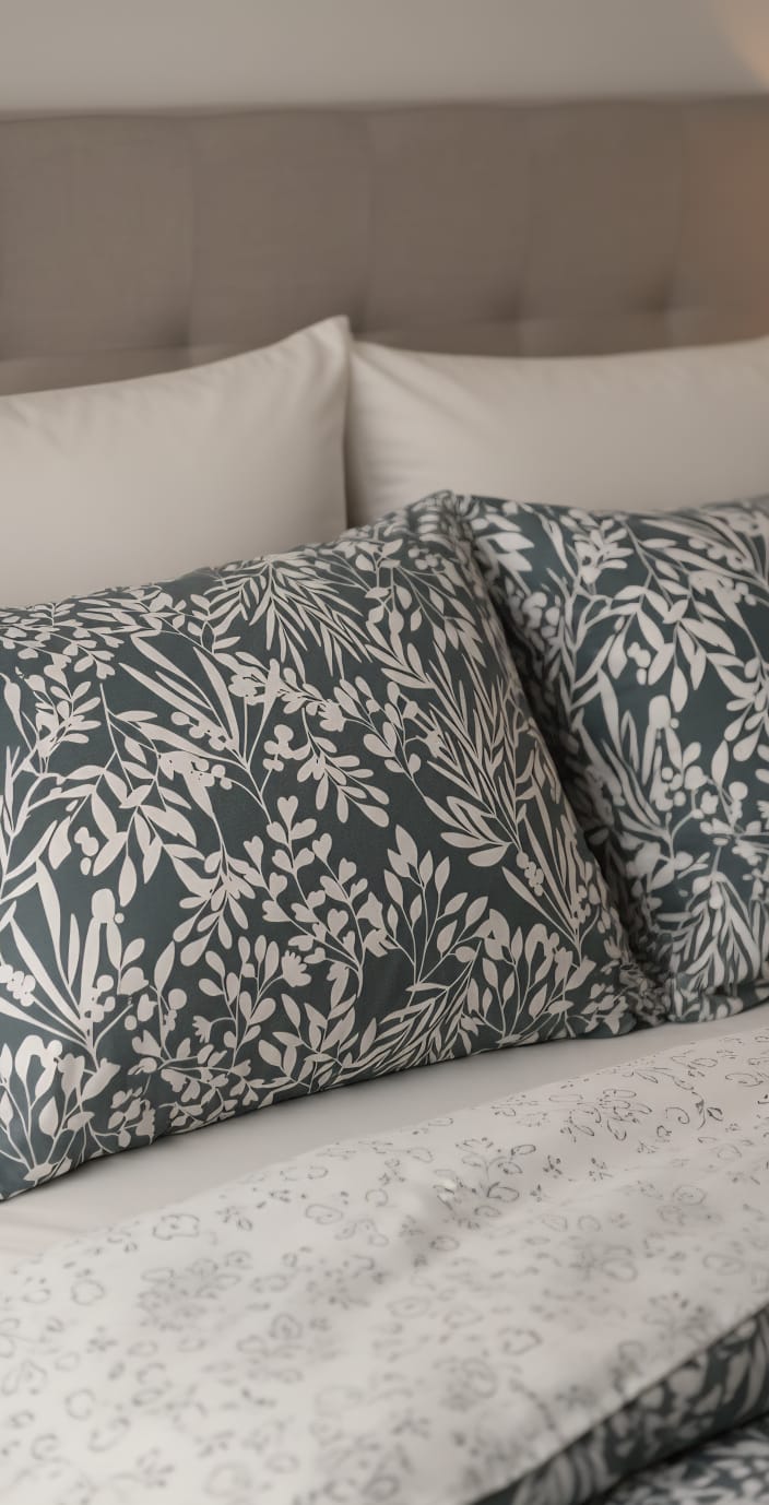 Sea Blue Floral Percale Bedsheet | Crisp Cotton Ditsy Print