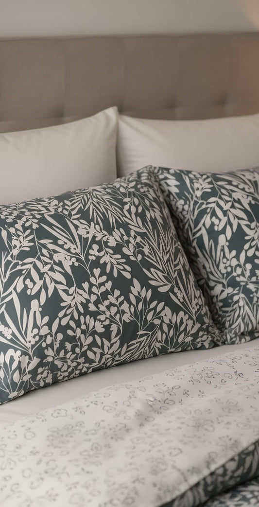 Sea Blue Floral Percale Bedsheet | Crisp Cotton Ditsy Print